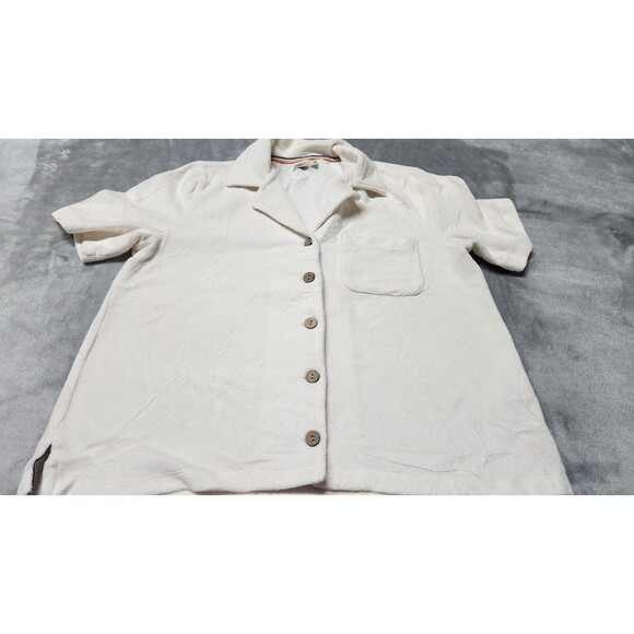 Faherty Other - Faherty Men's Small White Button‎ Down Cotton Blend Polo Shirt